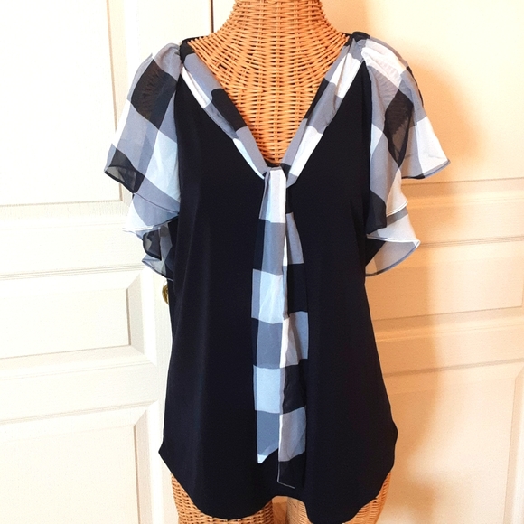 New York & Co. 7th Avenue Design Studio Flutter Sleeve Top💖💖💖NWT - Picture 2 of 6